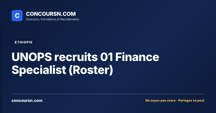 Illustration de l’article : UNOPS recruits 01 Finance Specialist (Roster)