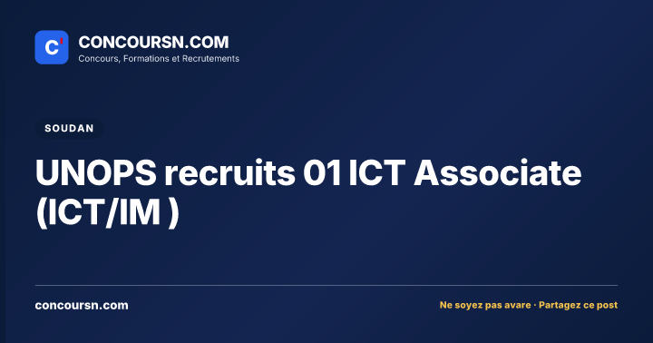 Illustration de l’article : UNOPS recruits 01 ICT Associate (ICT/IM )