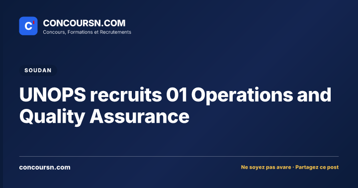 Illustration de l’article : UNOPS recruits 01 Operations and Quality Assurance