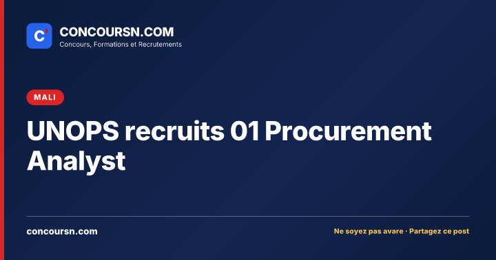 Illustration de l’article : UNOPS recruits 01 Procurement Analyst