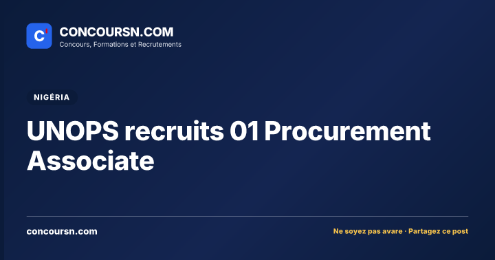 Illustration de l’article : UNOPS recruits 01 Procurement Associate