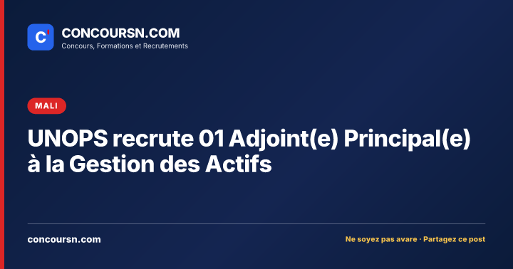 Illustration de l’article : UNOPS recrute 01 Adjoint(e) Principal(e) à la Gestion des Actifs