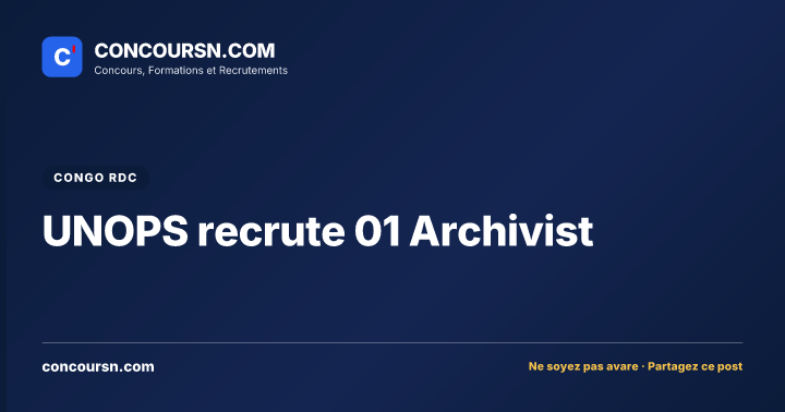 Illustration de l’article : UNOPS recrute 01 Archivist
