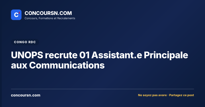 Illustration de l’article : UNOPS recrute 01 Assistant.e Principale aux Communications