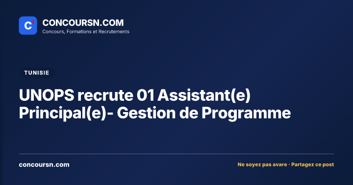 Illustration de l’article : UNOPS recrute 01 Assistant(e) Principal(e)- Gestion de Programme