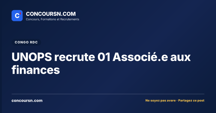 Illustration de l’article : UNOPS recrute 01 Associé.e aux finances