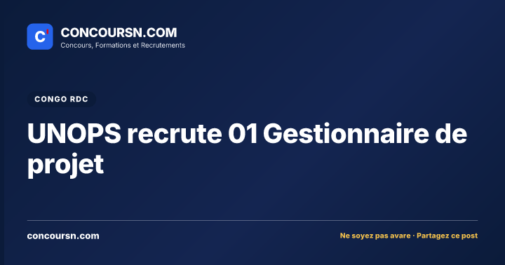 Illustration de l’article : UNOPS recrute 01 Gestionnaire de projet