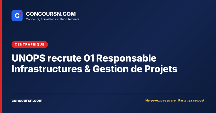 Illustration de l’article : UNOPS recrute 01 Responsable Infrastructures & Gestion de Projets