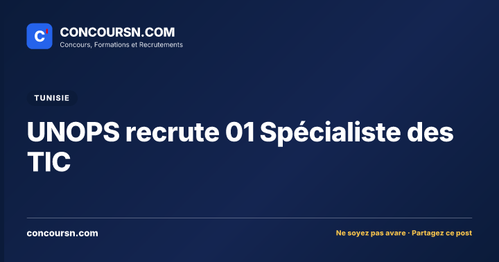 Illustration de l’article : UNOPS recrute 01 Spécialiste des TIC