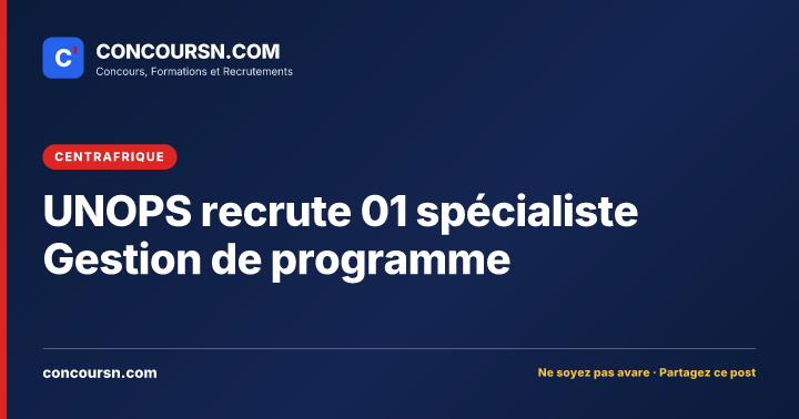 Illustration de l’article : UNOPS recrute 01 spécialiste Gestion de programme