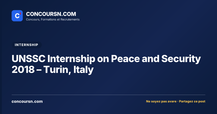 Illustration de l’article : UNSSC Internship on Peace and Security 2018 – Turin, Italy