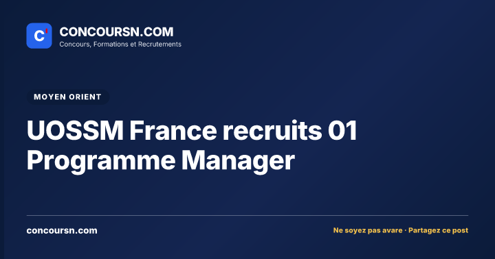 Illustration de l’article : UOSSM France recruits 01 Programme Manager