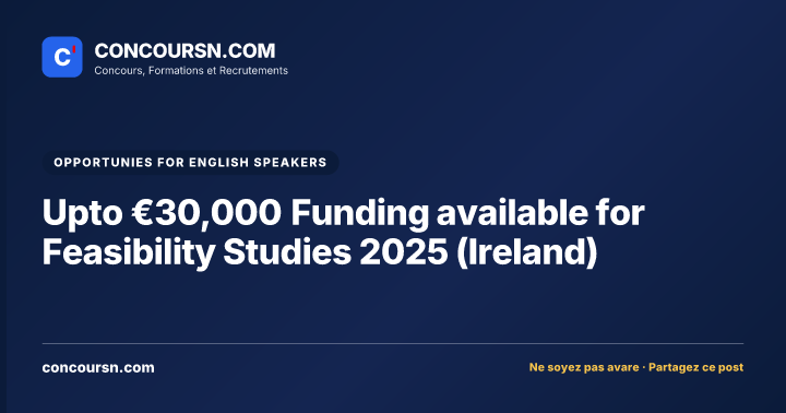 Illustration de l’article : Upto €30,000 Funding available for Feasibility Studies 2025 (Ireland)