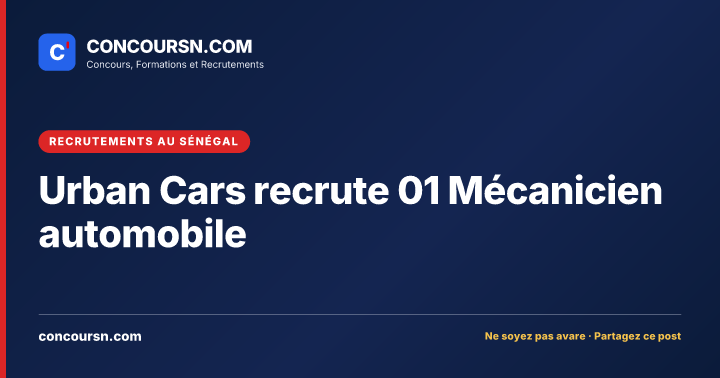 Illustration de l’article : Urban Cars recrute 01 Mécanicien automobile