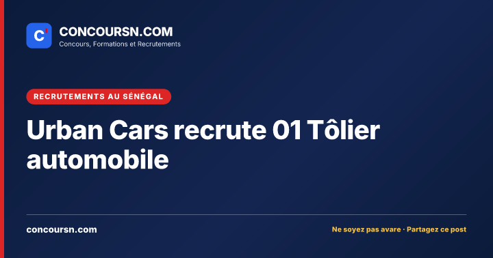 Illustration de l’article : Urban Cars recrute 01 Tôlier automobile