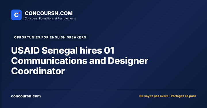 Illustration de l’article : USAID Senegal hires 01 Communications and Designer Coordinator