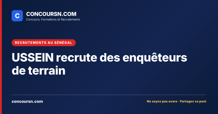 Illustration de l’article : USSEIN recrute des enquêteurs de terrain