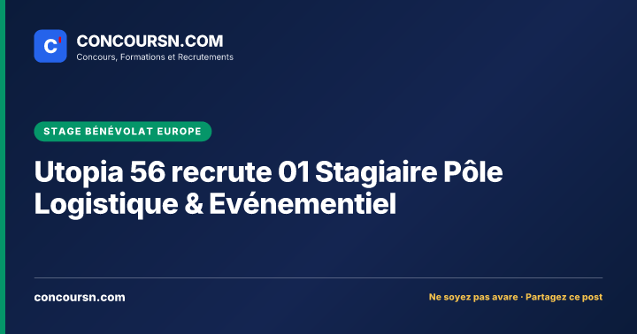 Illustration de l’article : Utopia 56 recrute 01 Stagiaire Pôle Logistique & Evénementiel
