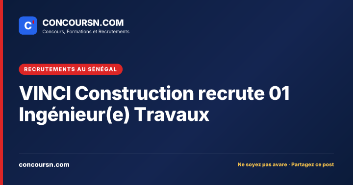 Illustration de l’article : VINCI Construction recrute 01 Ingénieur(e) Travaux