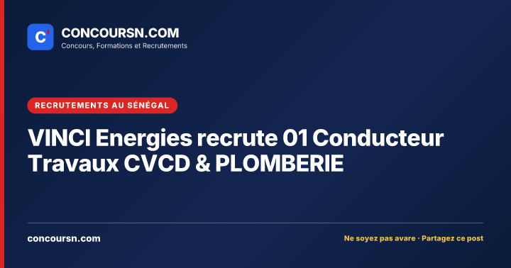 Illustration de l’article : VINCI Energies recrute 01 Conducteur Travaux CVCD & PLOMBERIE