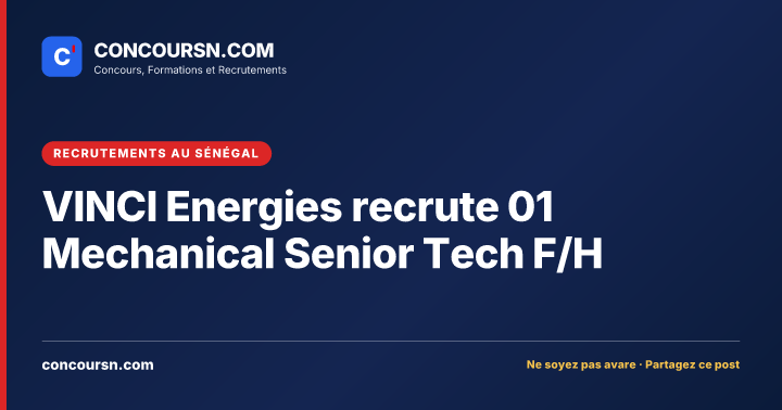 Illustration de l’article : VINCI Energies recrute 01 Mechanical Senior Tech F/H