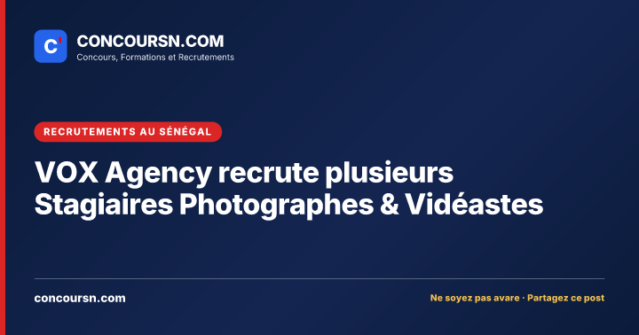 Illustration de l’article : VOX Agency recrute plusieurs Stagiaires Photographes & Vidéastes