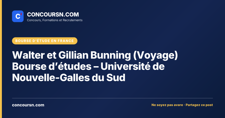Illustration de l’article : Walter et Gillian Bunning (Voyage) Bourse d’études – Université de Nouvelle-Galles du Sud
