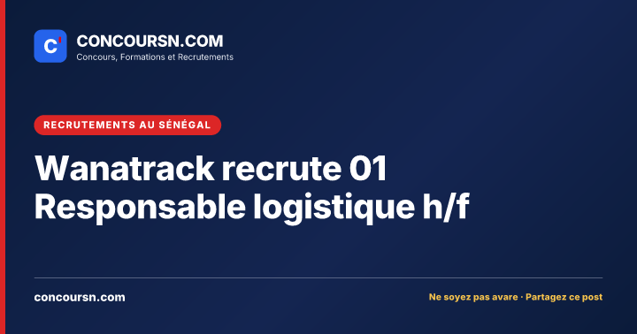 Illustration de l’article : Wanatrack recrute 01 Responsable logistique h/f