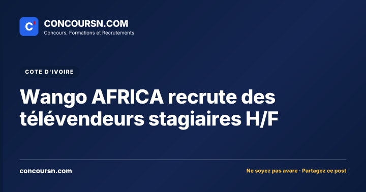 Illustration de l’article : Wango AFRICA recrute des télévendeurs stagiaires H/F