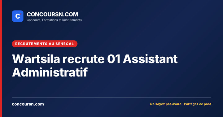 Illustration de l’article : Wartsila recrute 01 Assistant Administratif