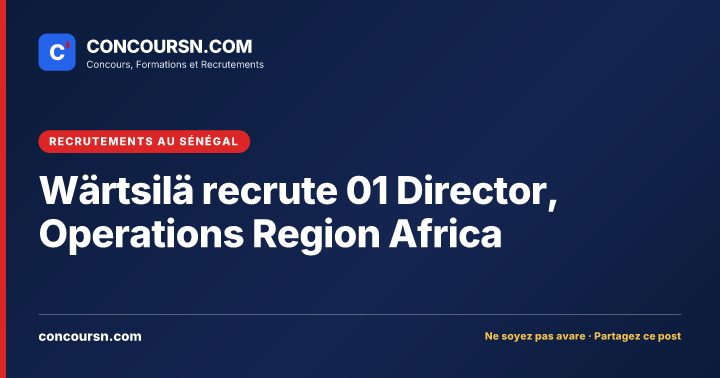 Illustration de l’article : Wärtsilä recrute 01 Director, Operations Region Africa