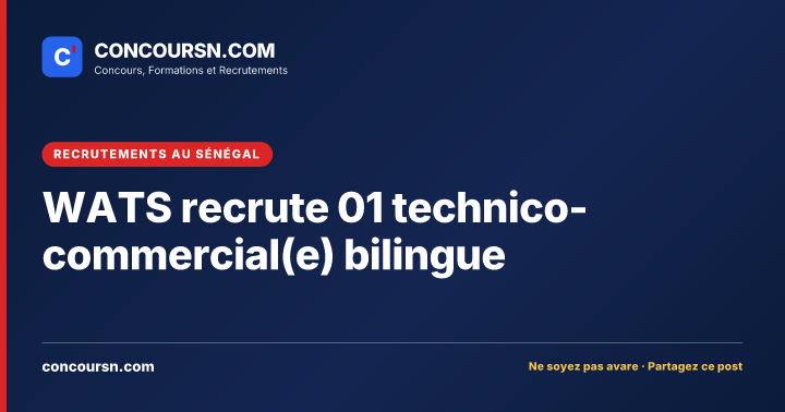Illustration de l’article : WATS recrute 01 technico-commercial(e) bilingue
