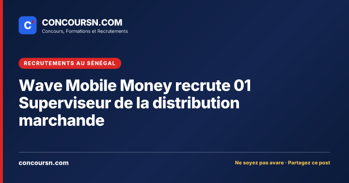 Illustration de l’article : Wave Mobile Money recrute 01 Superviseur de la distribution marchande