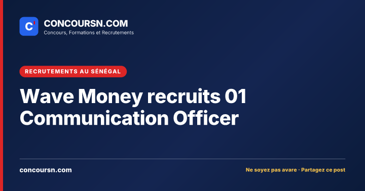 Illustration de l’article : Wave Money recruits 01 Communication Officer