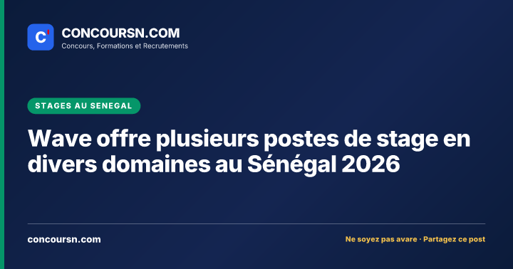 Illustration de l’article : Wave offre plusieurs postes de stage en divers domaines au Sénégal 2026