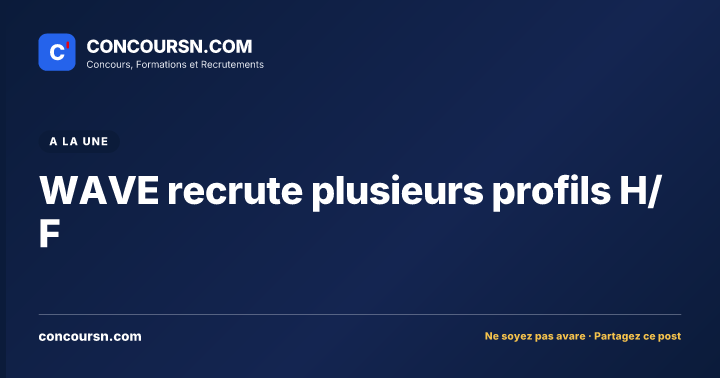 Illustration de l’article : WAVE recrute plusieurs profils H/F