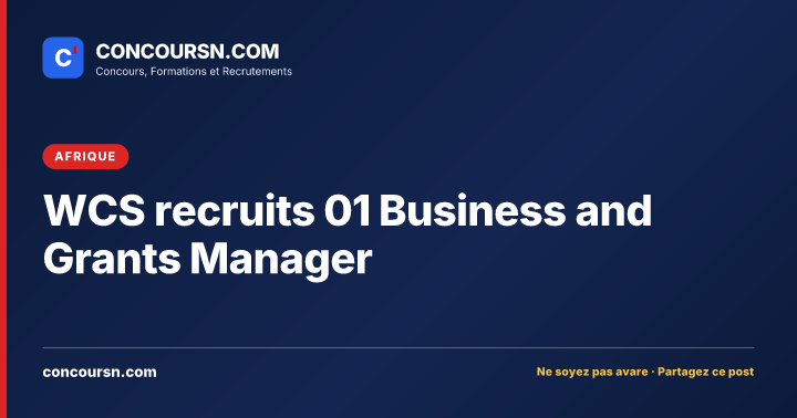 Illustration de l’article : WCS recruits 01 Business and Grants Manager