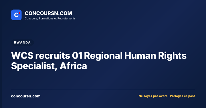 WCS recruits 01 Regional Human Rights Specialist, Africa