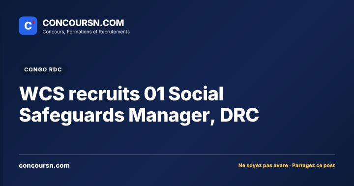 Illustration de l’article : WCS recruits 01 Social Safeguards Manager, DRC
