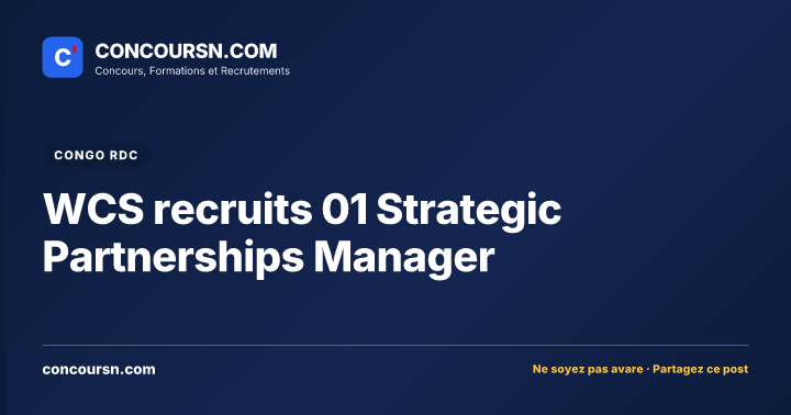 WCS recruits 01 Strategic Partnerships Manager