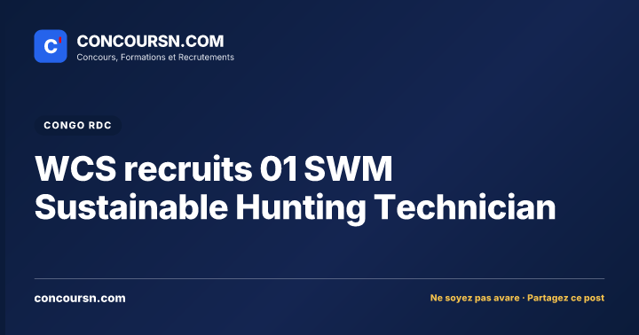 Illustration de l’article : WCS recruits 01 SWM Sustainable Hunting Technician