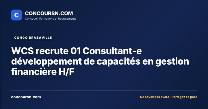 Illustration de l’article : WCS recrute 01 Consultant-e développement de capacités en gestion financière H/F