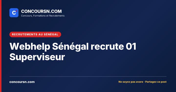 Illustration de l’article : Webhelp Sénégal recrute 01 Superviseur