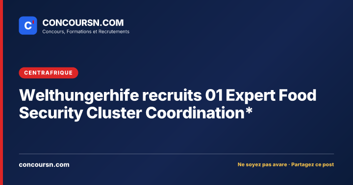 Illustration de l’article : Welthungerhife recruits 01 Expert Food Security Cluster Coordination*