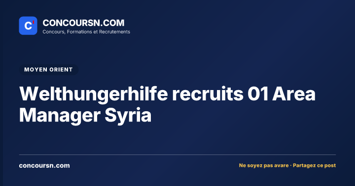 Illustration de l’article : Welthungerhilfe recruits 01 Area Manager Syria