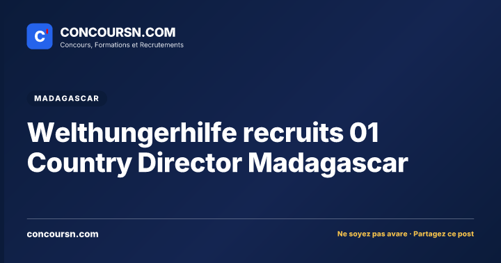 Illustration de l’article : Welthungerhilfe recruits 01 Country Director Madagascar