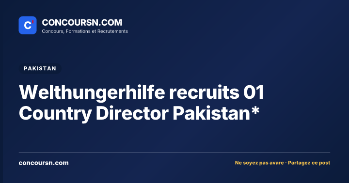 Illustration de l’article : Welthungerhilfe recruits 01 Country Director Pakistan*
