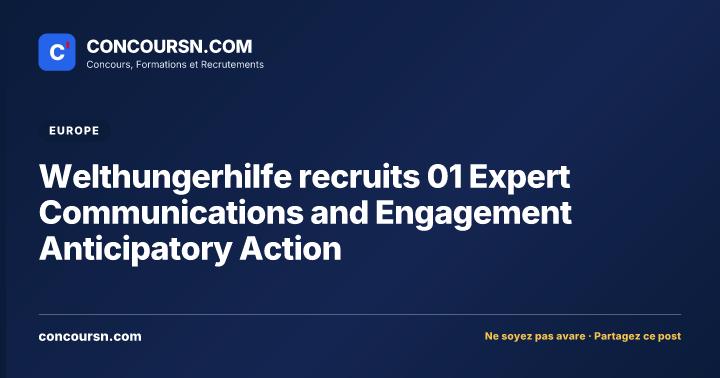Illustration de l’article : Welthungerhilfe recruits 01 Expert Communications and Engagement Anticipatory Action