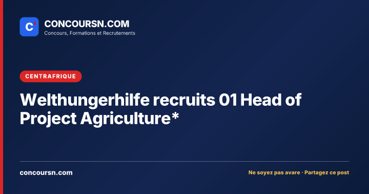 Illustration de l’article : Welthungerhilfe recruits 01 Head of Project Agriculture*