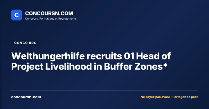 Illustration de l’article : Welthungerhilfe recruits 01 Head of Project Livelihood in Buffer Zones*